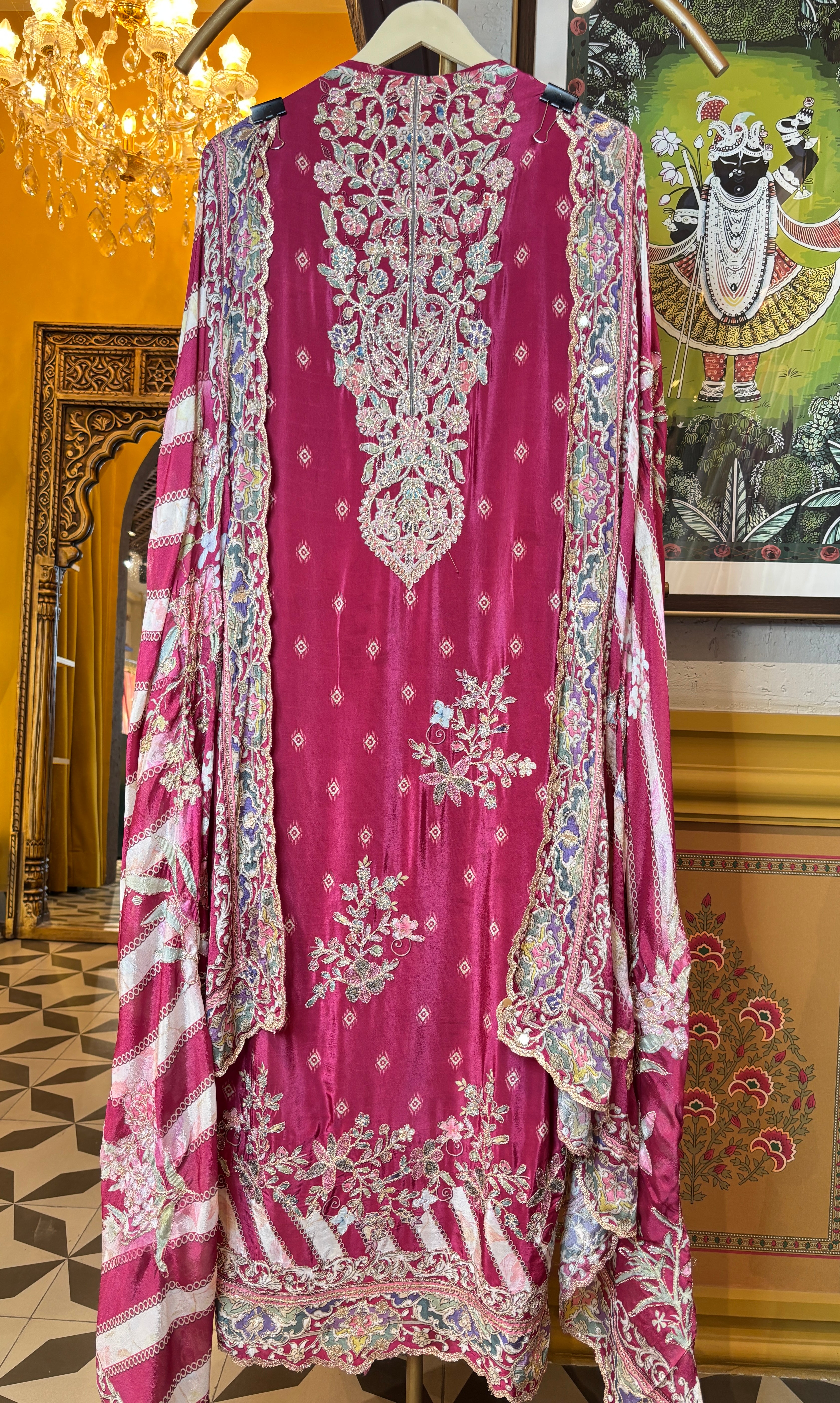 Saanve Crepe Suit (Pink)