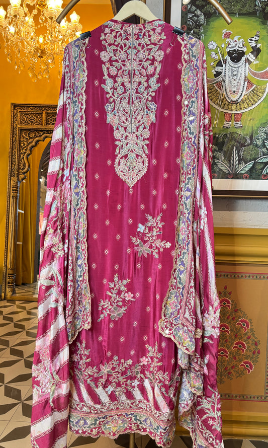 Saanve Crepe Suit (Pink)