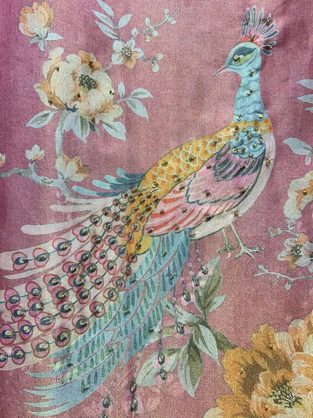 Aynara Printed Organza Suit (Pink)