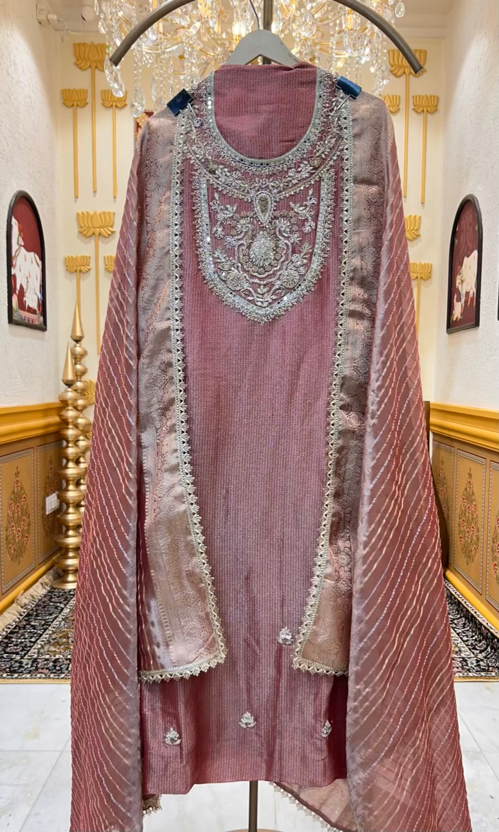 Afsara Banarasi Noor Suit (Pink)