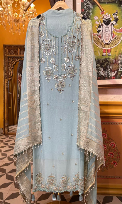 Zareen-é-Banaras Suit (Blue)