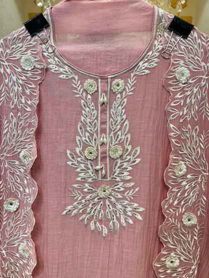Nazira Resham Mul Suit (Pink)