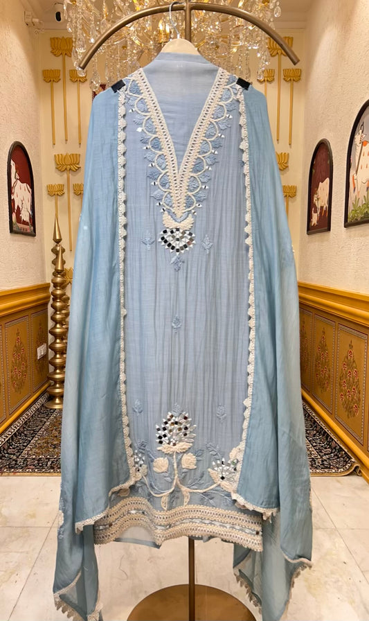 Zehra Mul Lace Élan Suit (Blue)