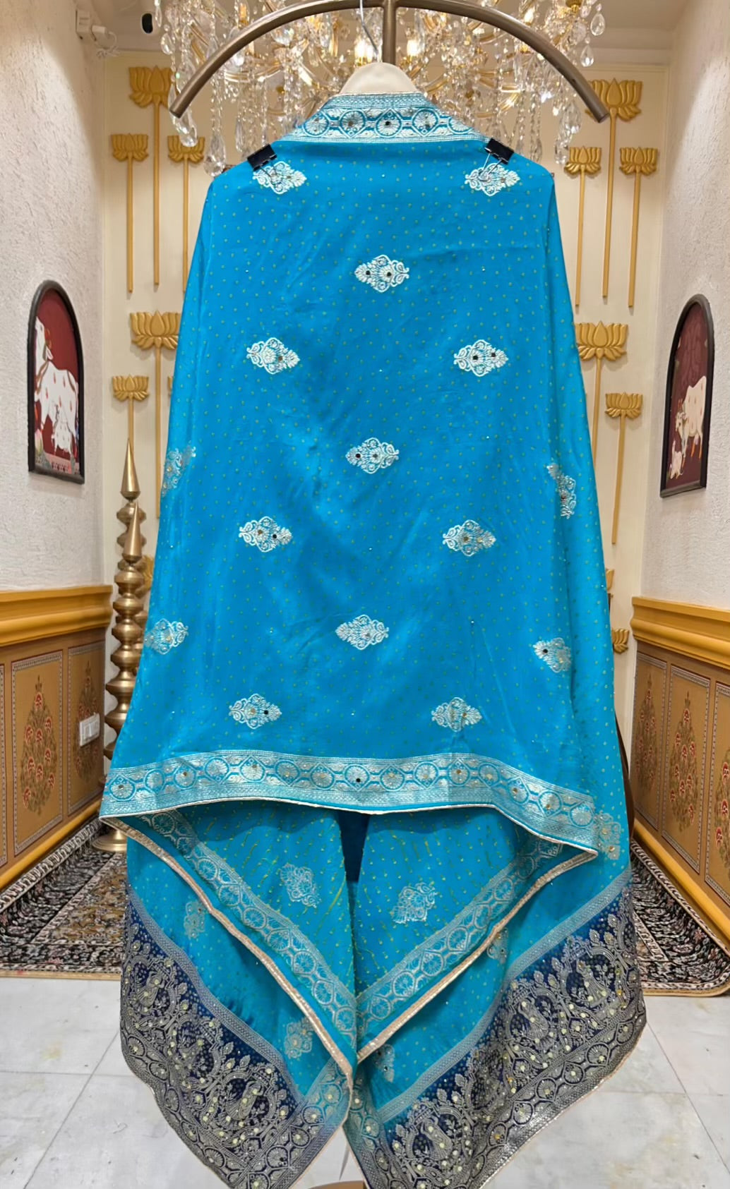 Gulraaya Bandhani Noor Suit (Turquoise)