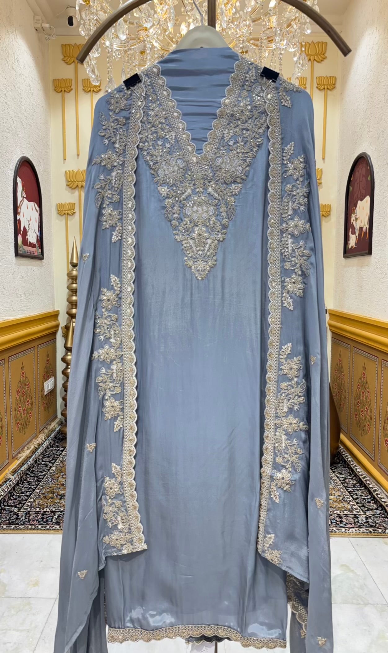 Zareen Satin Silk Suit
