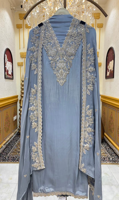 Zareen Satin Silk Suit