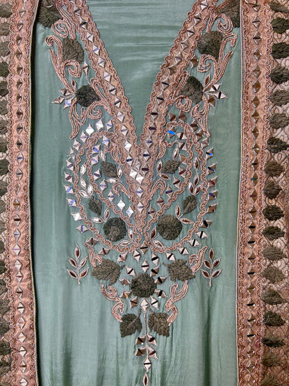 Zarreen Adaa Silk Suit (Green)