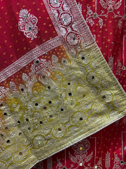 Gulraaya Bandhani Noor Suit (Red)