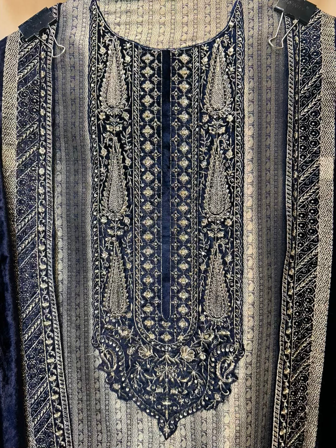 Ruhsana Brocade Suit (Blue)