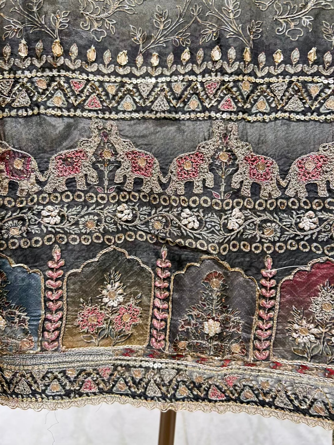 Zareenah Zari Flow Suit (Grey Green)