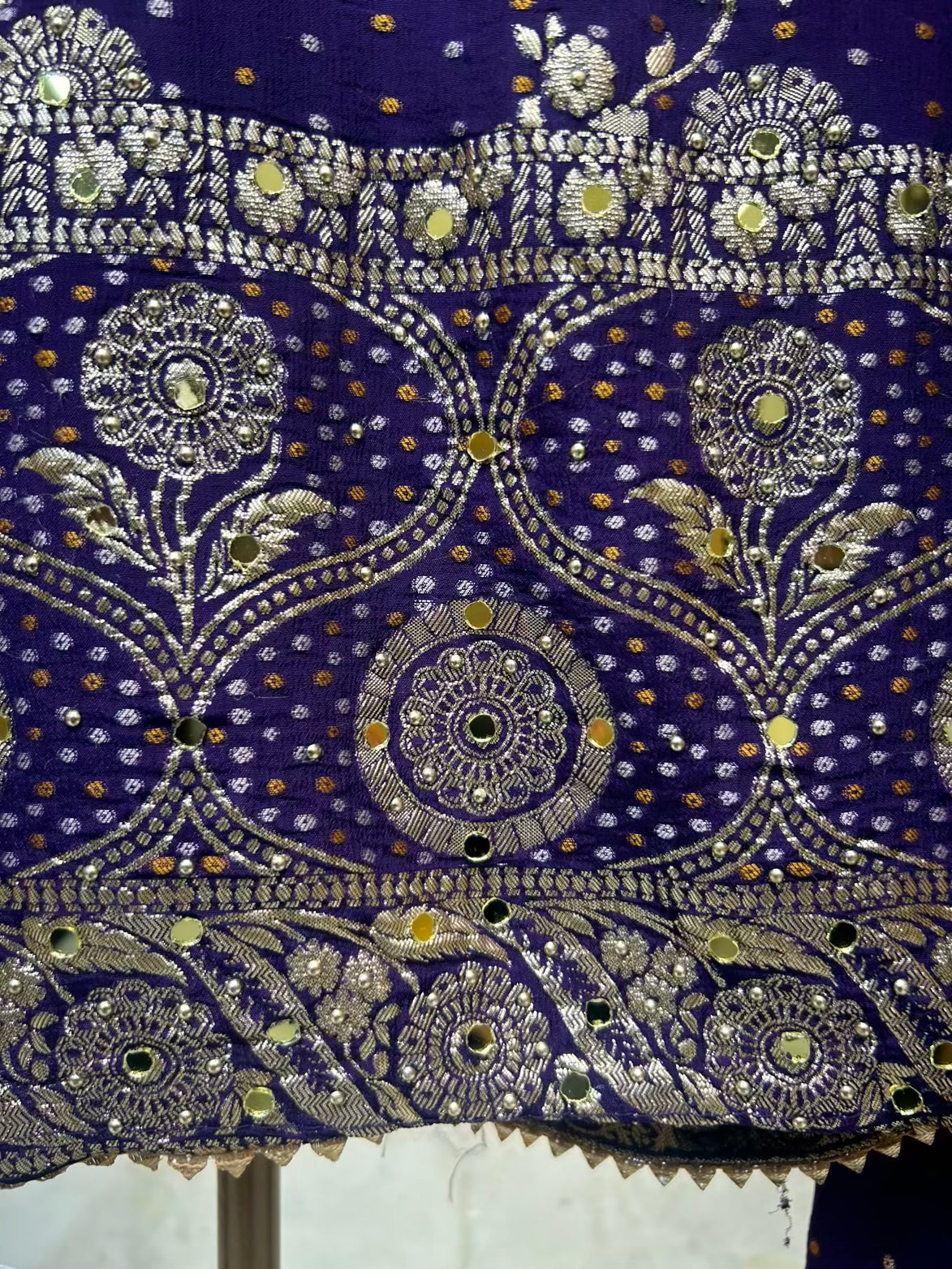 Ishira Banarasi Chinnon Suit (Purple)
