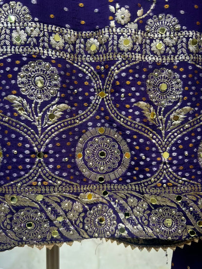 Ishira Banarasi Chinnon Suit (Purple)