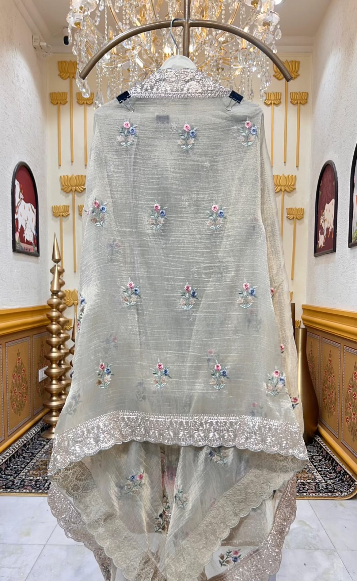 Zarisha Zari Loom Suit (Beige)