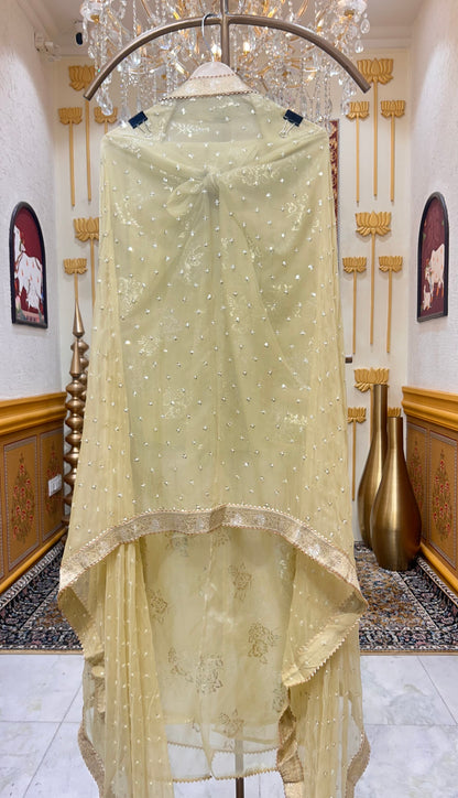 Mehrina Tissue Noor Suit (Yellow)