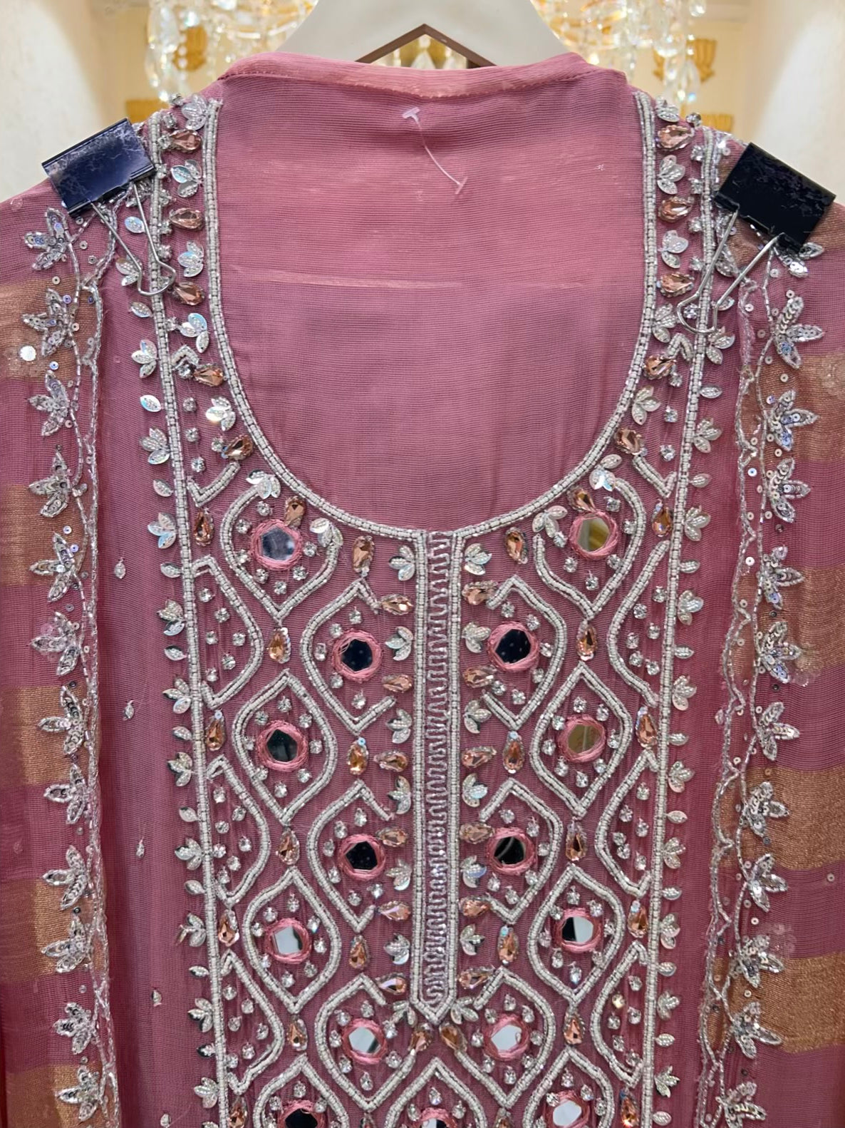 Husna Karigari Banarasi Suit (Pink)