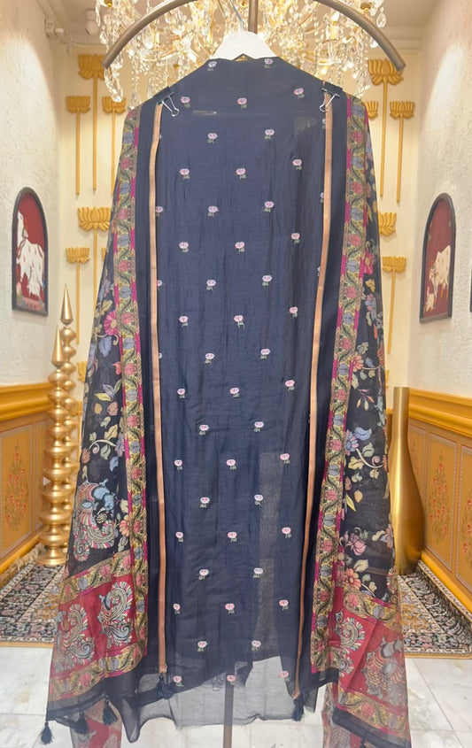 Gresha Mul Chanderi Suit (Black)