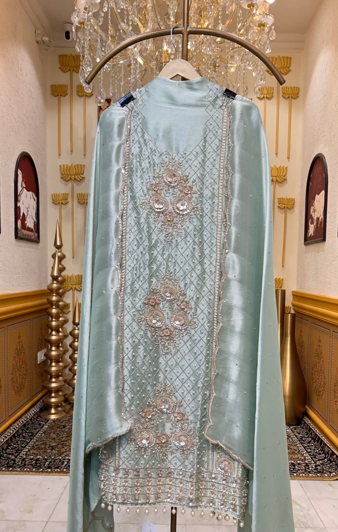 Ruhzara Sequin Veil Suit (Green)
