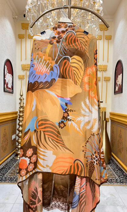 Aafiya Pastel Whisper Suit (Brown)