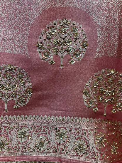 Zehraana Brocade Grace Suit (Peach)