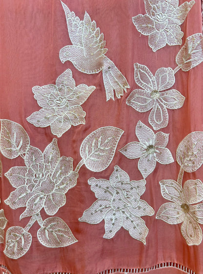 Gulaab Organza Suit (Peach)