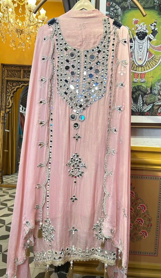 Nayira Organza Suit (Pink)