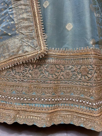 Elvaira Banarasi Shringaar Anarkali (Sea Green)
