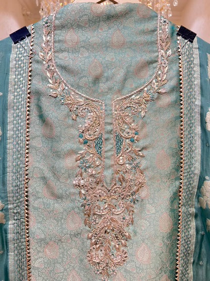 Zareesha Brocade Noor Suit (Green)