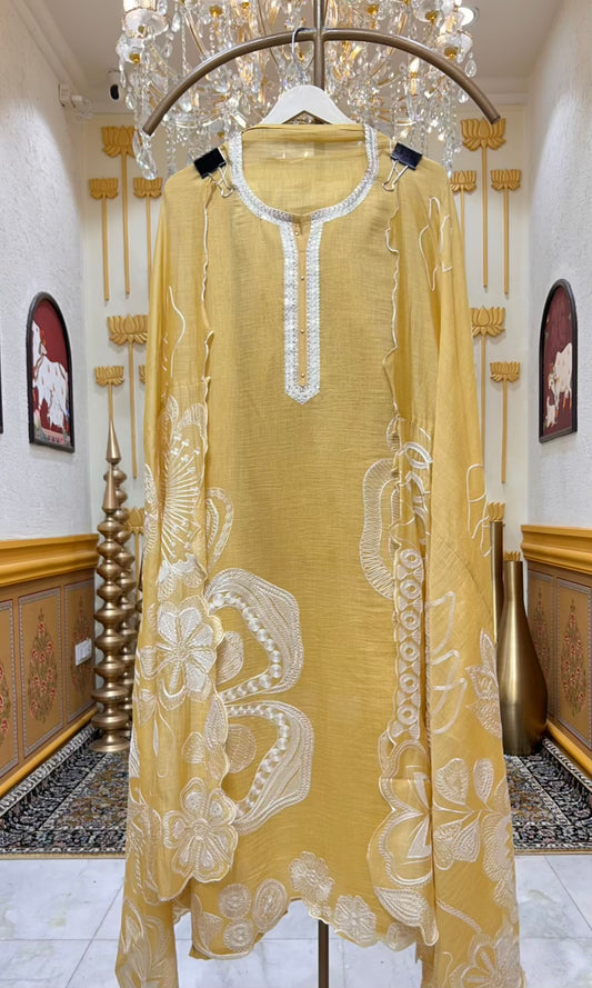 Ayleen Sequin Veil Suit (Yellow)