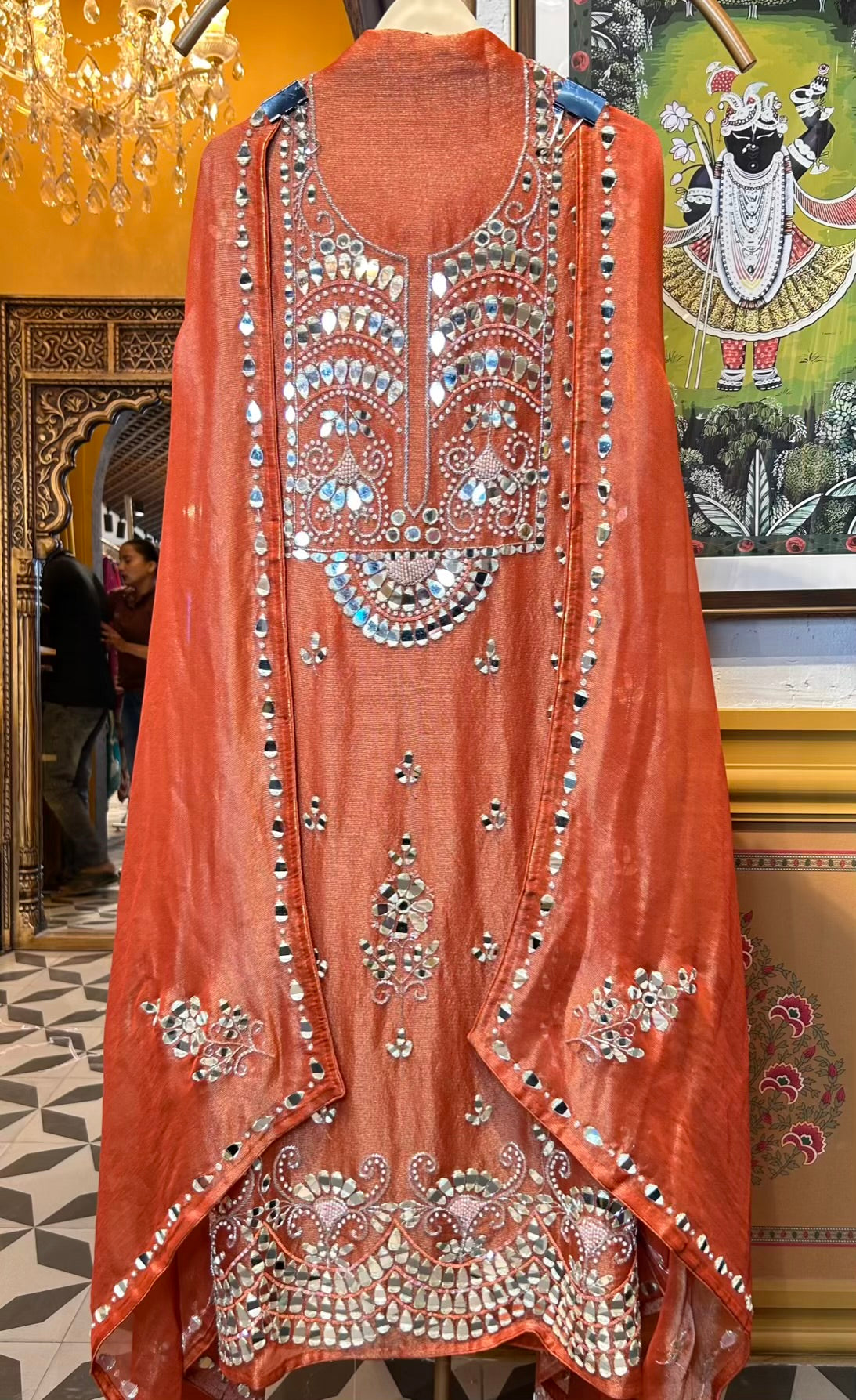 Sitaaron Ka Jaal Suit (Rust)