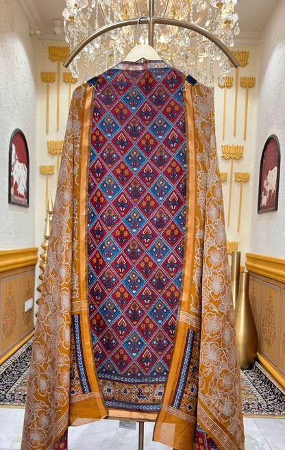 Vasundhara Patola Loom Suit (Mustard)