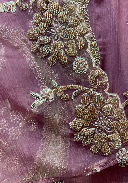 Eliya Handloom Veil Suit (Purple)