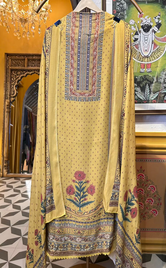 Zaybira Pashmina Suit (Yellow)