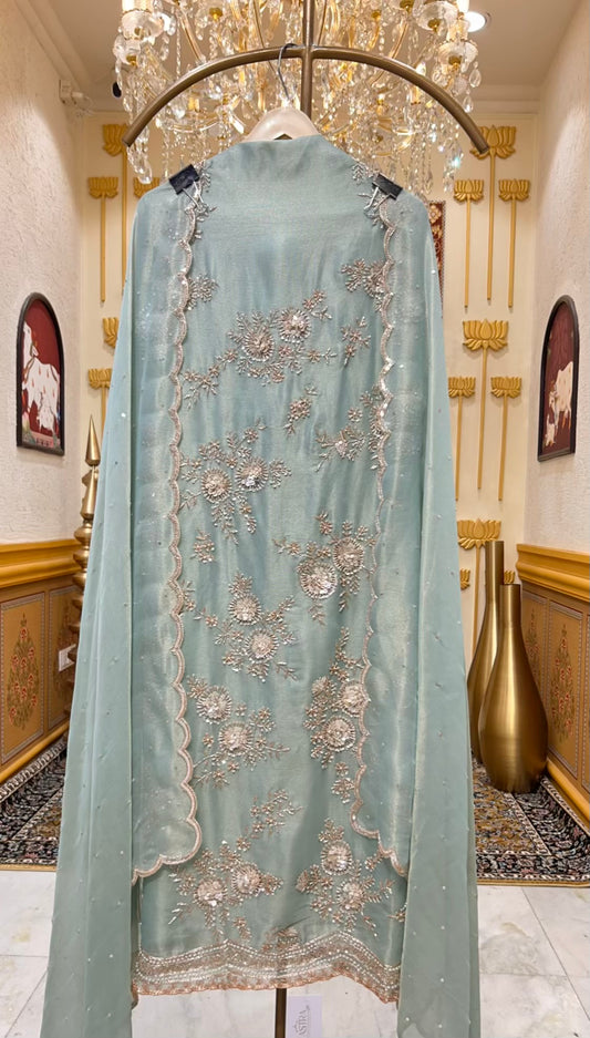Zarisha Moti Chamak Suit (Light Green)