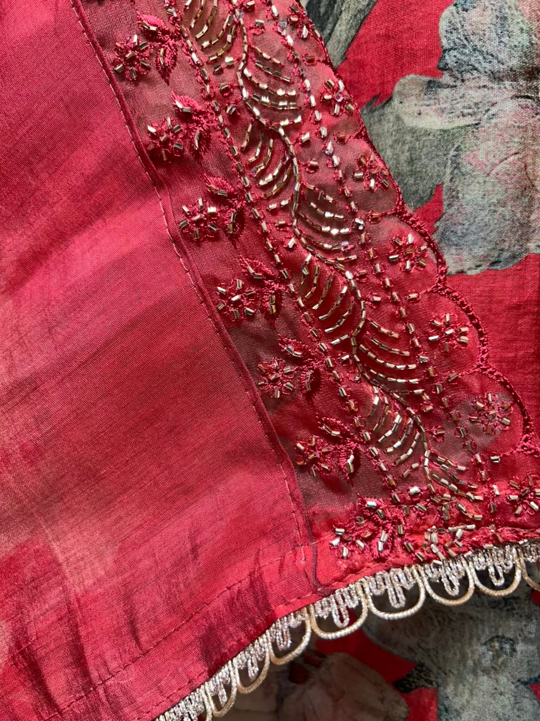 Nayra Muslin Bloom Suit (Red)