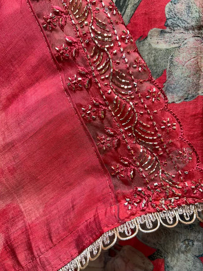 Nayra Muslin Bloom Suit (Red)