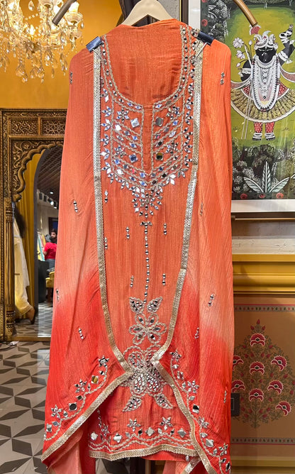 Chandrika Mirror Suit (Orange)