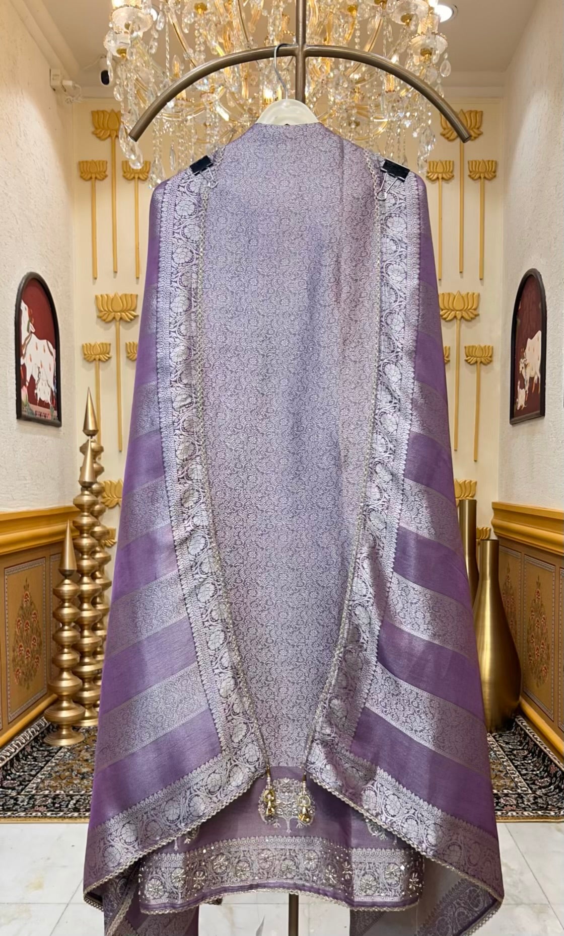 Zehraana Brocade Grace Suit (Purple)