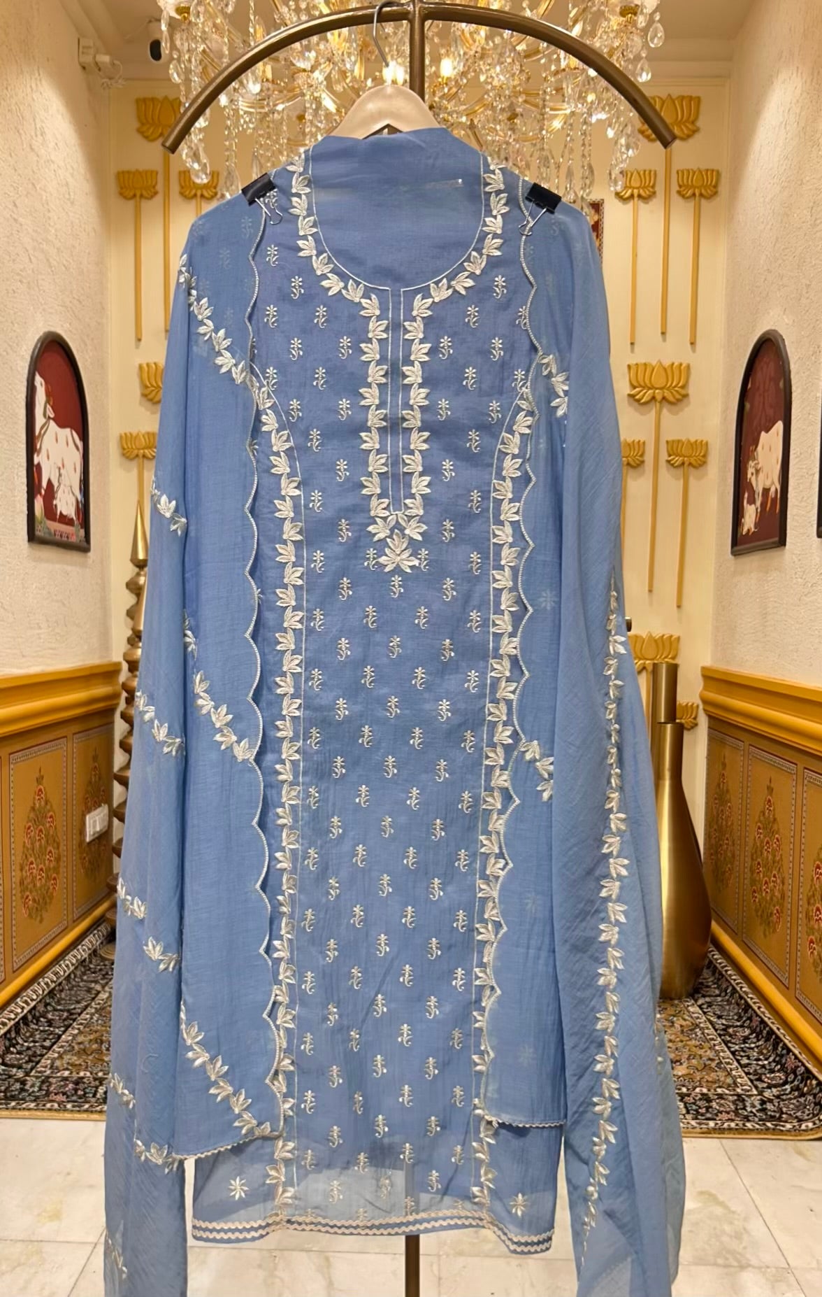 Aarini Resham Veil Suit (Blue)