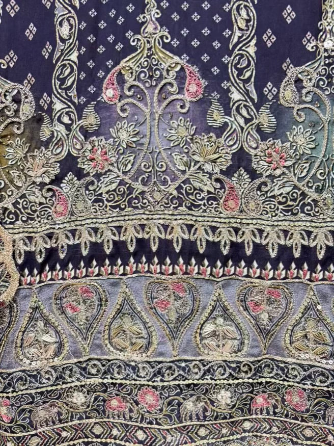 Meira Printed Zari Suit