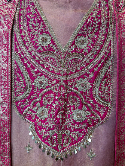Saanviya Organza Suit (Pink)
