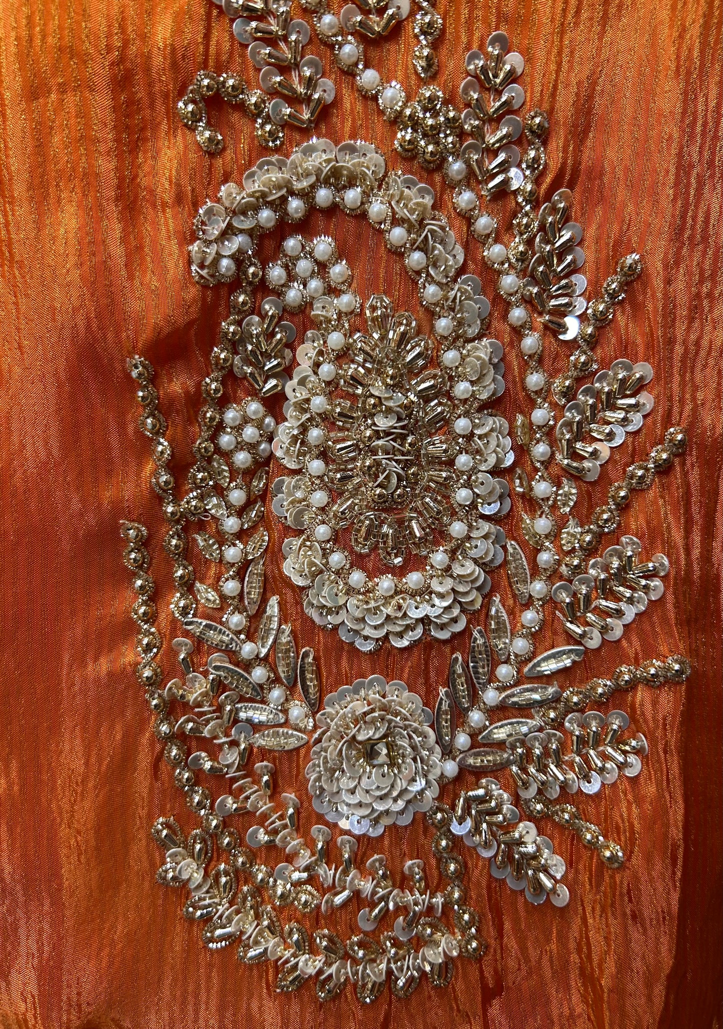 Chamakra Organza Suit (Orange)