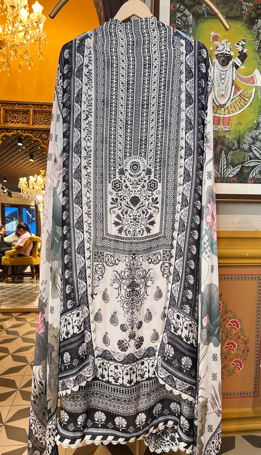 Amoli Mul Cotton Suit (Black)
