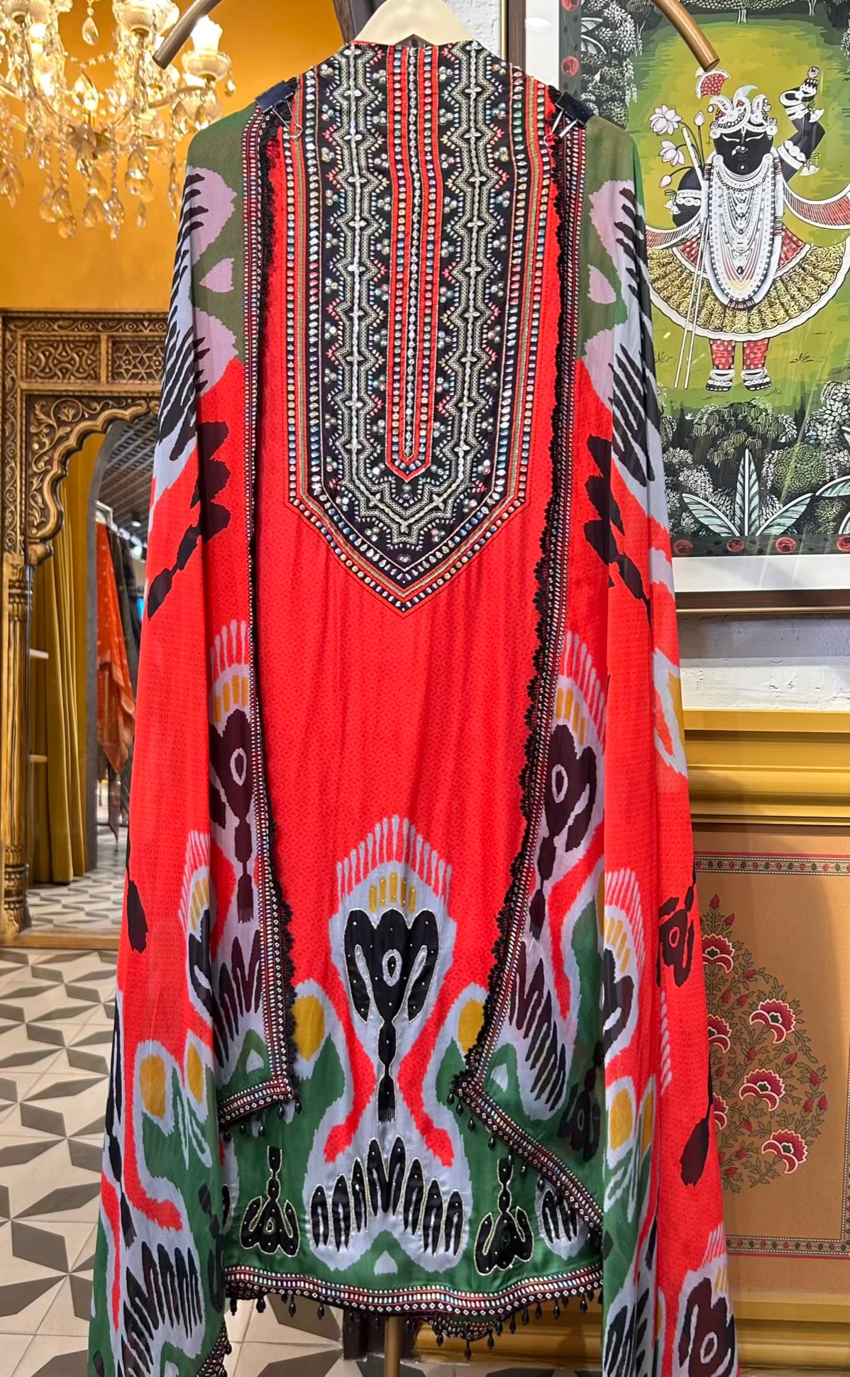 Zarehya Organza Suit (Red)