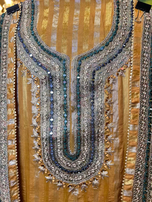 Arzoo Organza Suit (Mustard)