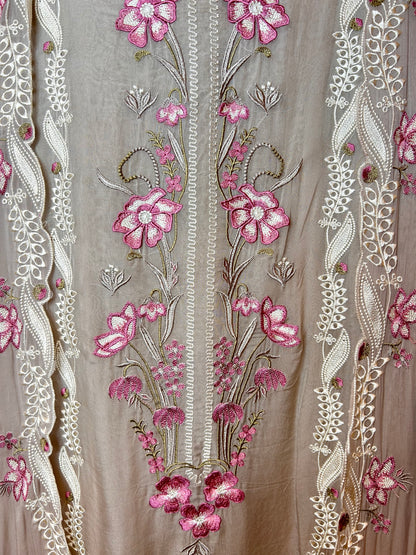 Shabnum Organza Suit (Pink)