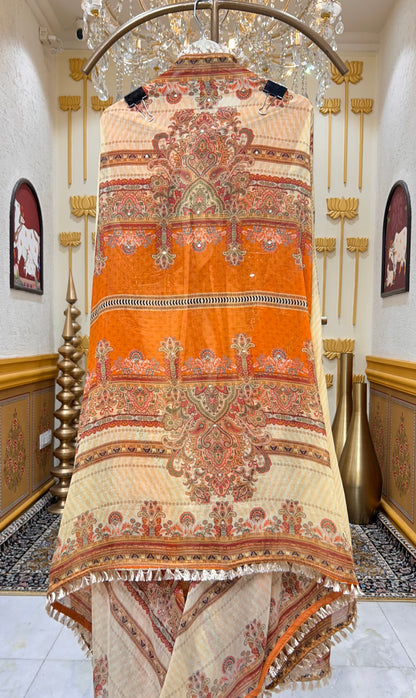 Nazira Mirror Mul Gota Suit (Rust)
