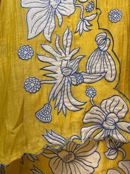 Aarini Appliqué Veil Suit (Yellow)