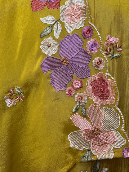 Resham Rang Suit (Mustard)