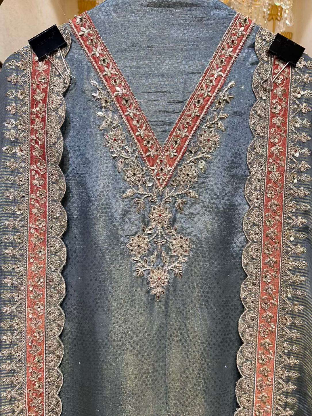 Sarvini Shimmer Bloom Suit (Blue)