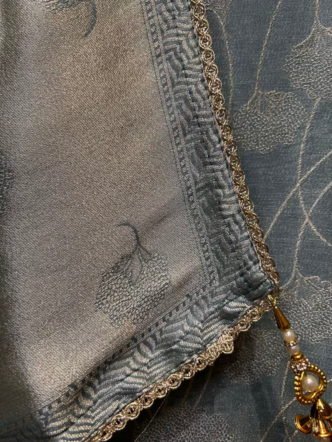 Zarbanoor Brocade Suit (Turquoise)